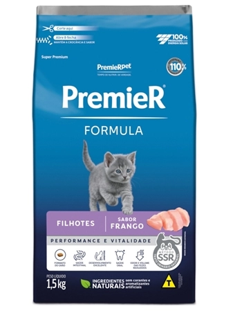 Ração Premier Fórmula Frango para Gatos Filhotes 1,5kg