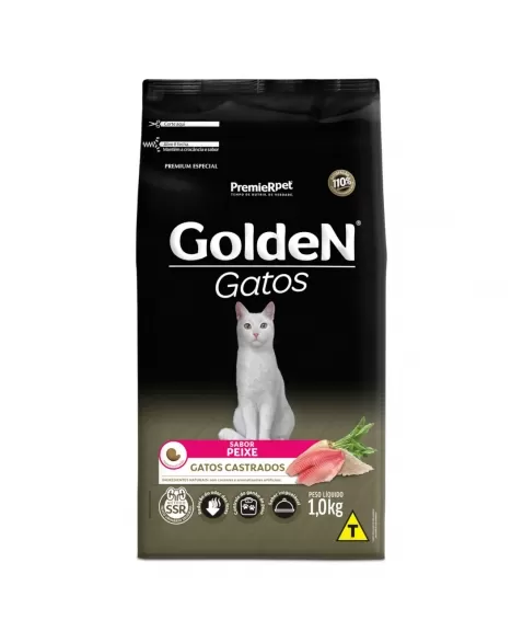 Ração Golden Gatos Adulto Castrado Peixe 1KG