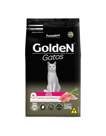 Ração Golden Gatos Adulto Castrado Peixe 3KG