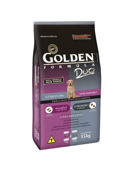 Ração Golden Fórmula Cães Adultos Duo Salmão/Cordeiro 15 KG