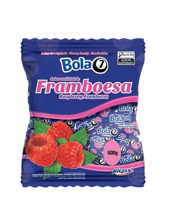 Bala Riclan Mastigavel Bola7 Framboesa 20X600G