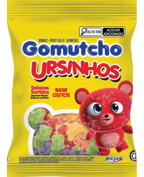 Bala Riclan Gomutcho Ursinhos Sortidos 40x64G