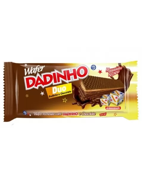 BISC DADINHO WAFER DUO CHOCOLATE 50X90G