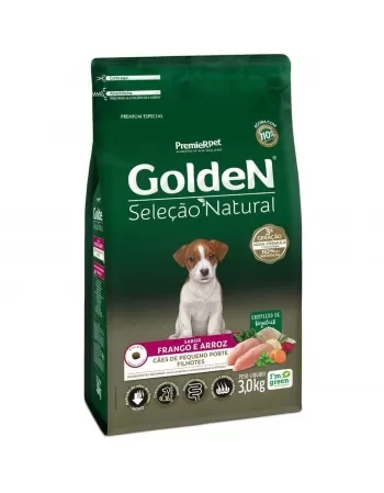 Ração Golden Seleção Natural Cães Filhotes Porte Pequeno Frango & Arroz 3kg