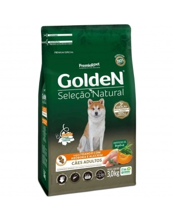 Ração Golden Seleção Natural para Cães Adultos Frango com Abóbora 3kg