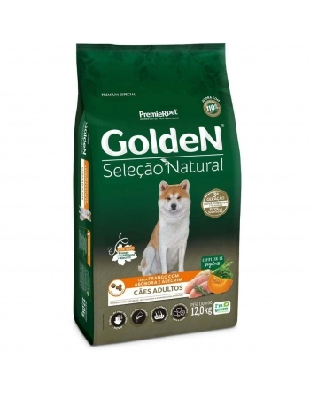 Ração Seca Golden Seleção Natural para Cães Adultos com Abóbora 12kg