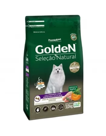 Ração Golden Seleção Natural Cães Adultos Porte Pequeno Abóbora 3kg