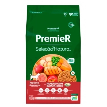 Ração Premier Seleção Natural para Cães Adultos de Porte Pequeno Frango com Batata Doce 2,5kg