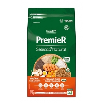Ração Premier Seleção Natural para Cães Adultos de Pequeno Porte com Chia e Quinoa 2,5kg