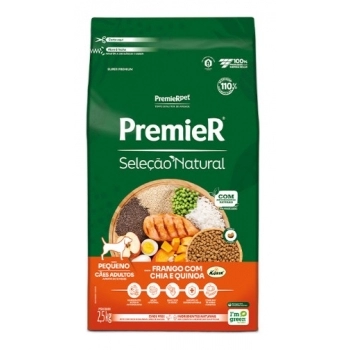 Ração Premier Seleção Natural para Cães Adultos de Pequeno Porte com Chia e Quinoa 1kg