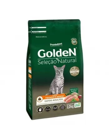 Ração Golden Seleção Natural Gatos Adultos Frango & Arroz 1kg