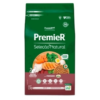 Ração Premier Seleção Natural para Gatos Filhotes Sabor Frango 1,5kg