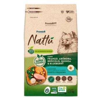 Ração Premier Nattu para Cães Adultos de Porte Pequeno Abóbora 1kg