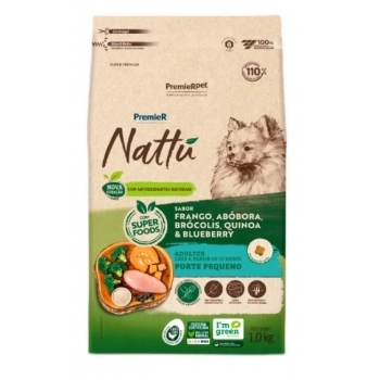Ração Premier Nattu para Cães Adultos de Porte Pequeno Abóbora 2,5kg