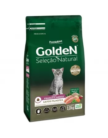 Ração Golden Seleção Natural Gatos Filhotes Frango & Arroz 1kg