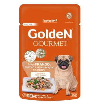 Ração Úmida Golden Gourmet para Cães Adultos de Porte Pequeno Frango 85g Kit com 20 Unidades