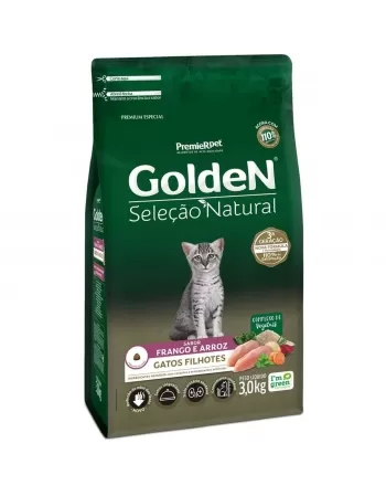 Ração Golden Seleção Natural Gatos Filhotes Frango & Arroz 3kg