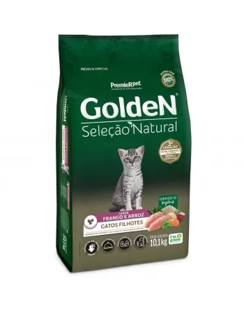 Ração Golden Seleção Natural Gatos Filhotes Frango & Arroz 10,1kg