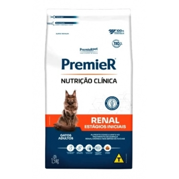 Ração Premier Nutrição Clínica Renal Estágios Iniciais para Gatos Adultos 1,5kg