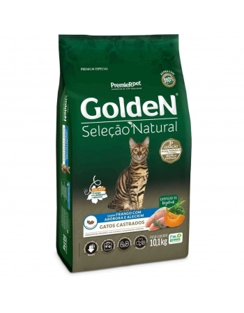 Ração Golden Seleção Natural para Gatos Adultos Castrados Frango com Abóbora 10,1kg