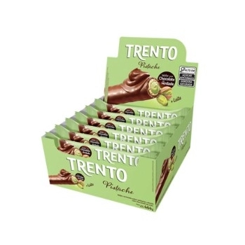 Chocolate Trento Pistache Peccin 29g Display com 16 Unidades