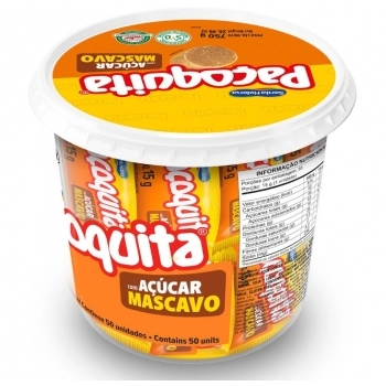 Paçoca Paçoquita Açúcar Mascavo Santa Helena 750g Pote com 50 Unidades