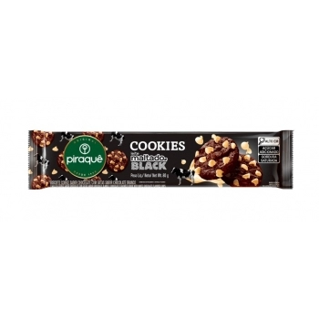 Biscoito Cookies Maltado Black Piraquê 80g Pacote com 40 Unidades