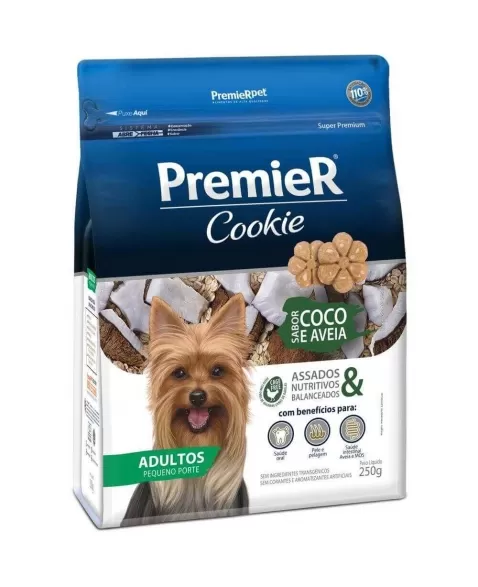 Cookie Premier Cães Adultos Porte Pequeno Coco & Aveia 250g