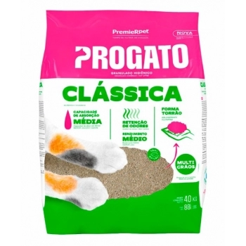 Areia Higiênica ProGato Clássica Multigrãos 12kg