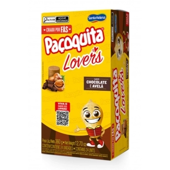 Paçoca Paçoquita Lovers Santa Helena 360g Display com 24 Unidades