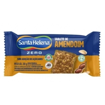 Barra de Amendoim Santa Helena Tablet Zero 480g Display com 24 Unidades