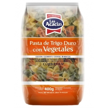 Macarrão Las Acacias Massa de Grano Duro com Vegetais Penne 500g Caixa com 12 Unidades