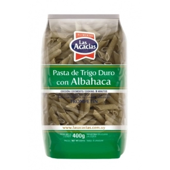 Macarrão Las Acacias Massa de Grano Duro com Manjericão Penne 400g Caixa com 12 Unidades