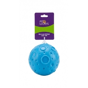 Pet Works Bola Lua Petisco Azul TPR para Pets