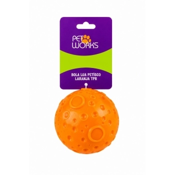 Pet Works Bola Lua Petisco Laranja TPR para Pets