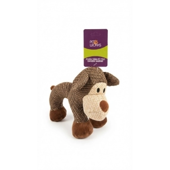 Pet Works Pelúcia Turma Pet Feliz Cachorro Marrom para Pets