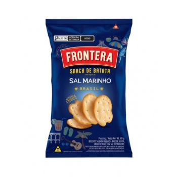 Snack de Batata Frontera Latinex Sal Marinho 60g Display com 20 Unidades