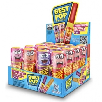 PIRULITO BEST POP SORTIDO DISPLAY 16X16X15G
