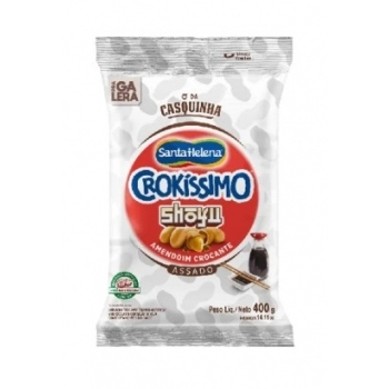 Amendoim Crokíssimo Sabor Shoyu Santa Helena 400g Caixa com 30 Unidades