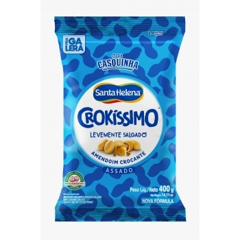 Amendoim Crokíssimo Levemente Salgado Santa Helena 400g Caixa com 30 Unidades
