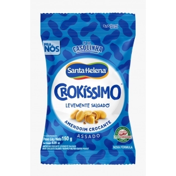 Amendoim Crokíssimo Levemente Salgado Santa Helena 150g Caixa com 24 Unidades