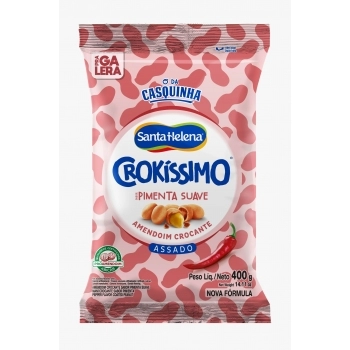 Amendoim Crokíssimo Sabor Pimenta Santa Helena 400g Caixa com 30 Unidades