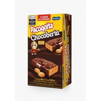 Paçoquita com Cobertura de Chocolate Santa Helena 432g Display com 24 Unidades