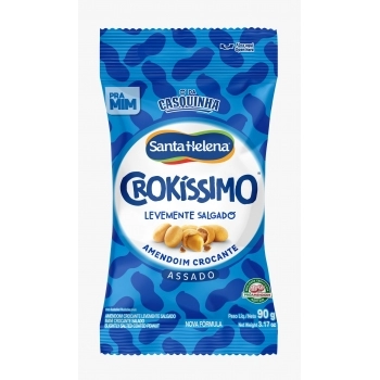 Amendoim Crokíssimo Levemente Salgado Santa Helena 90g Caixa com 20 Unidades