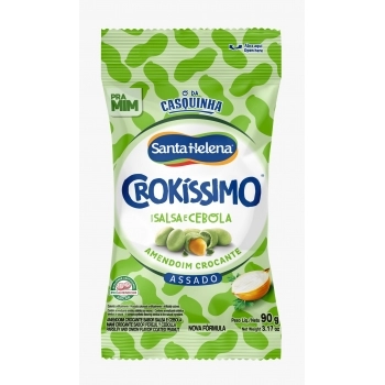 Amendoim Crokíssimo Salsa e Cebola Santa Helena 90g Caixa com 20 Unidades