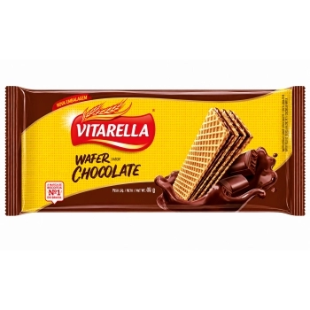 Biscoito Wafer Chocolate Vitarella 80g Caixa com 30 Unidades