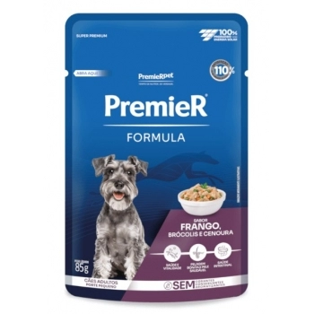 Premier Fórmula Cães Adultos Pequeno Porte Frango Sachê 85g Caixa com 20 Unidades