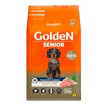 Ração Golden Fórmula Cães Sênior Mini Bits Carne e Arroz 3kg