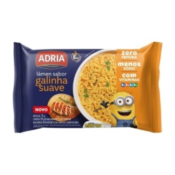 Macarrão Instantâneo Lámen Assado Galinha Suave Adria 75g Caixa com 50 Unidades
