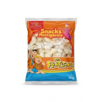 Osso Nó Natural 2"–3" para Cães Pet Works The Flintstones 1kg Pacote com 6 Unidades